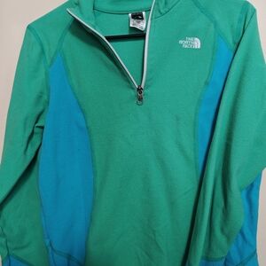 The North Face Green and Blue Pullover